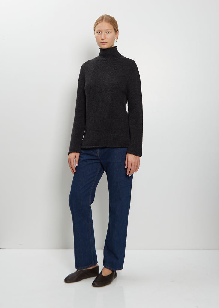 Mariam Cashmere Top — Charcoal Melange