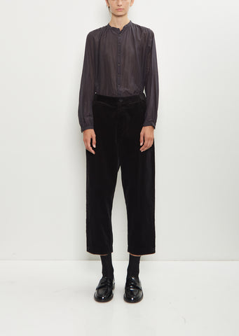 Corduroy Tapered Pants — Black