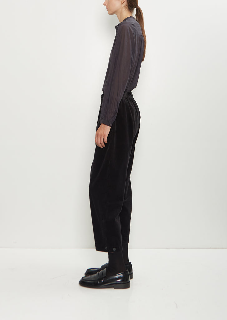 Corduroy Tapered Pants — Black