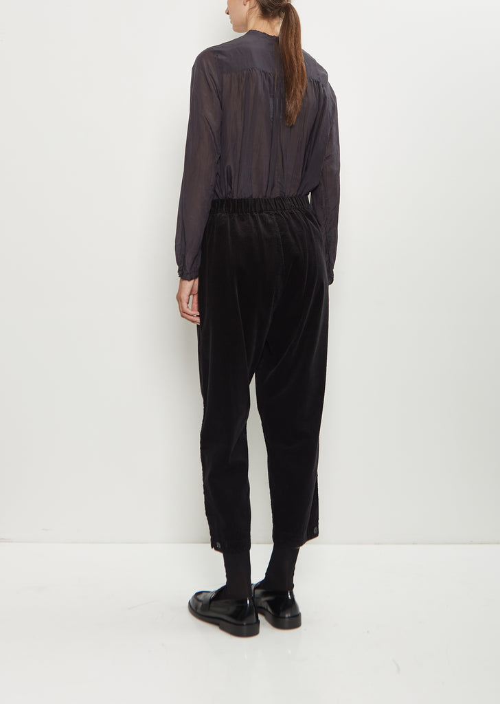 Corduroy Tapered Pants — Black