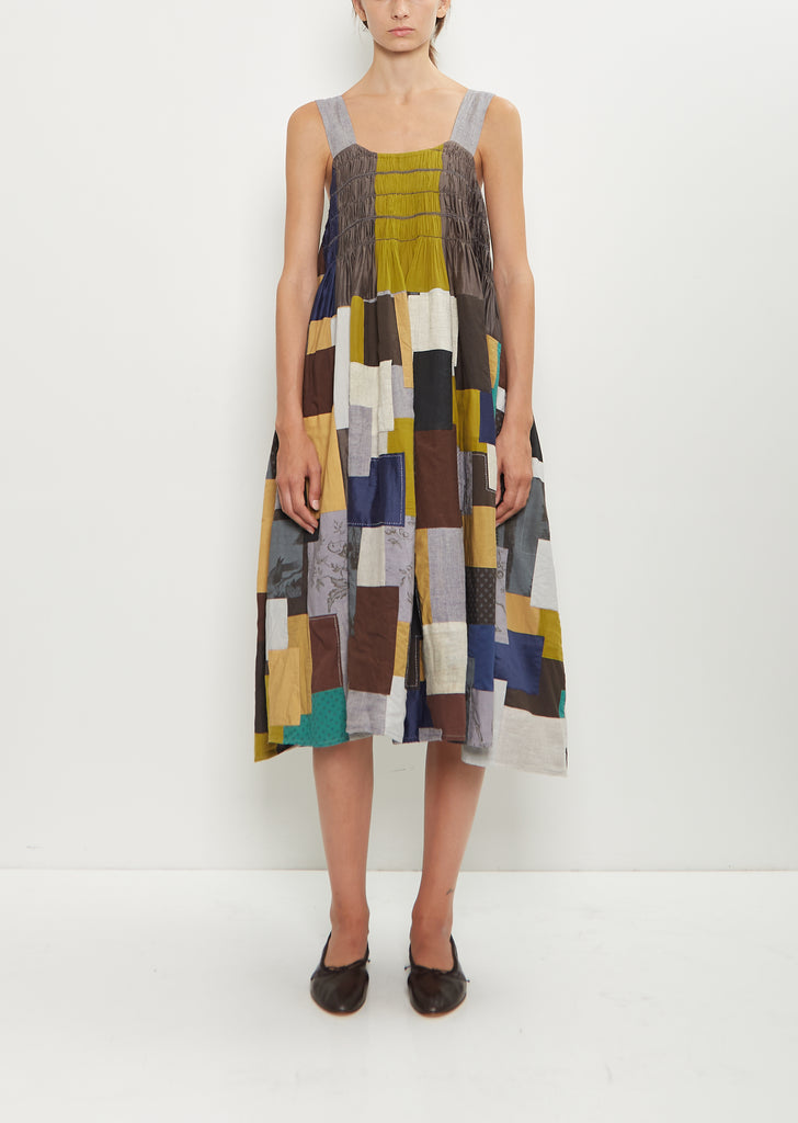 Silk Linen Patchwork Ari Stitch Dress