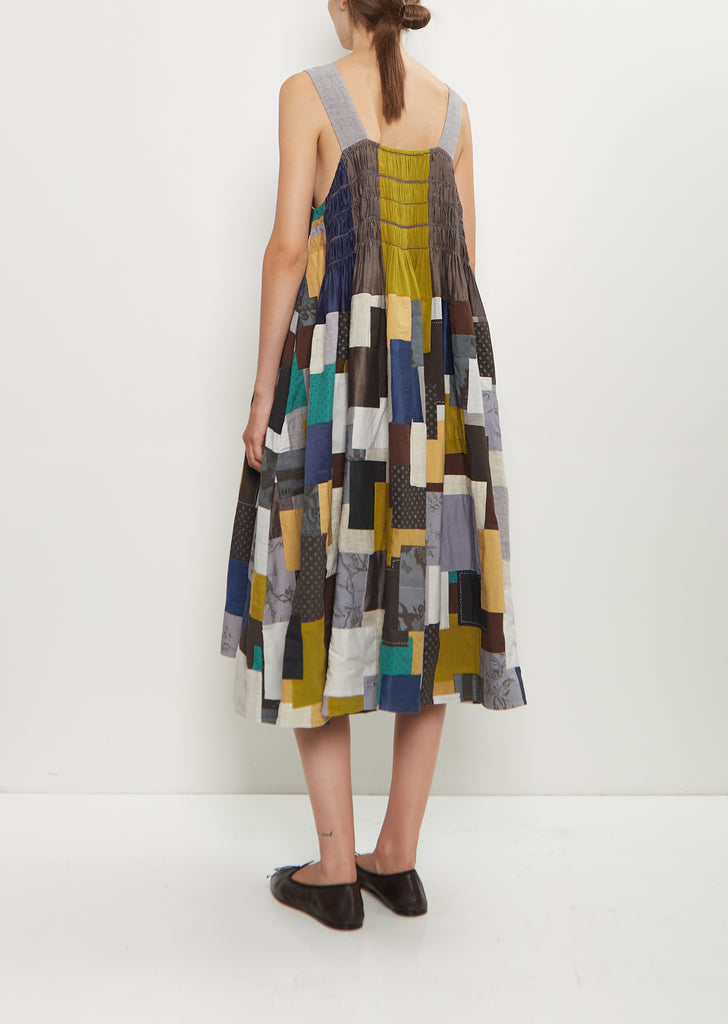 Silk Linen Patchwork Ari Stitch Dress