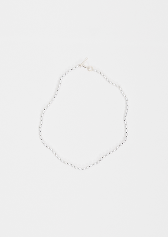 Silver Tiny Pearl Collar, 18"