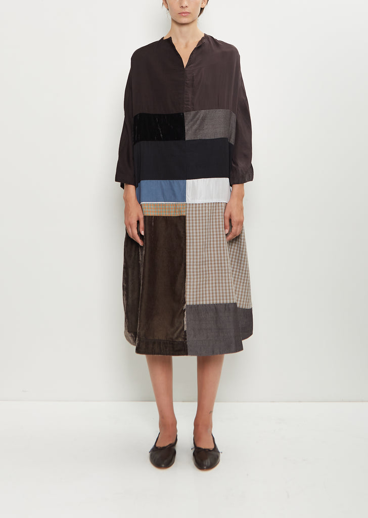 Wool Silk Patchwork Tunic Dress