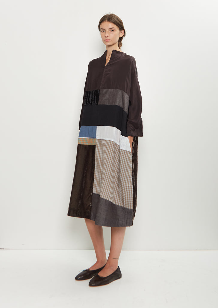 Wool Silk Patchwork Tunic Dress