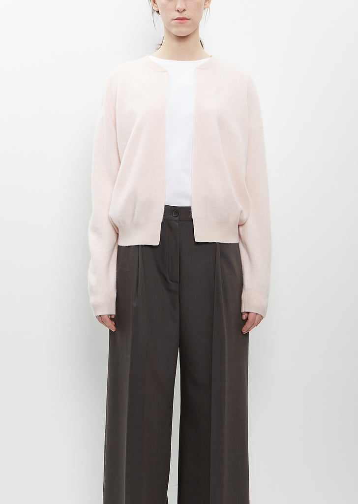 Stretch Felt Cashmere Mini Bomber — Light Pink