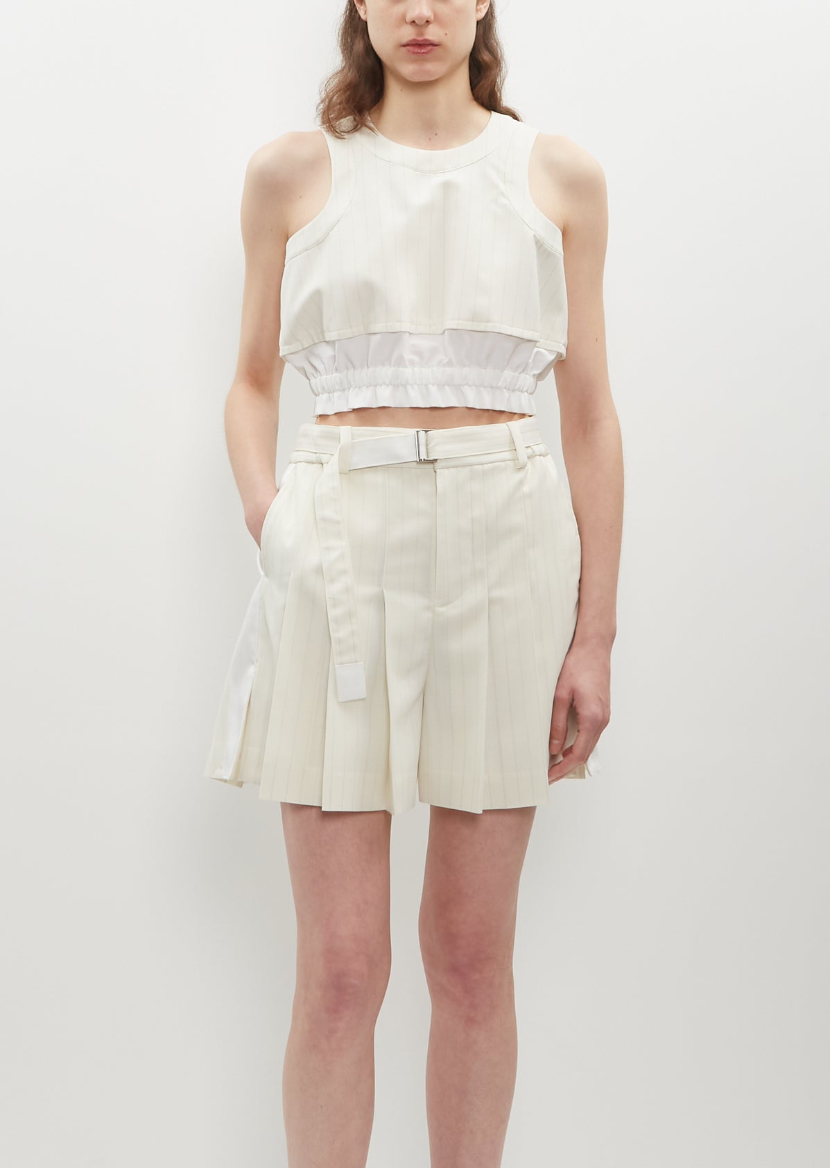 Chalk Stripe Cropped Tank Top – La Garçonne