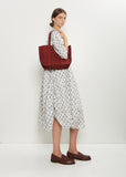 Washed Cotton 6 Pockets Tote, Small — Burgundy