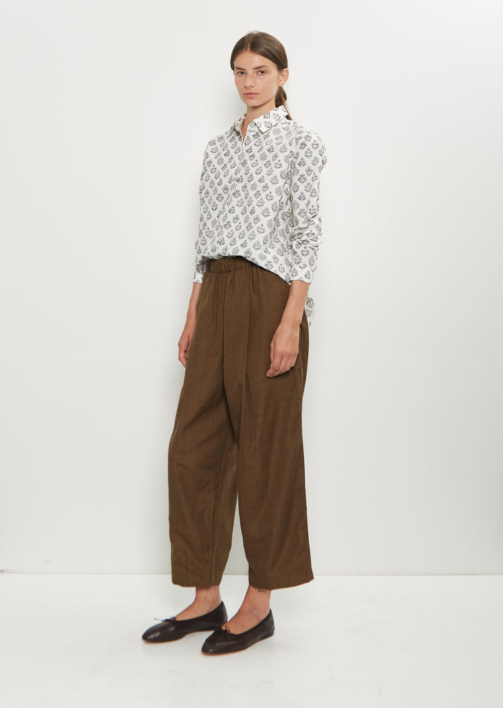 Wool Ari Stitch Pleated Pants