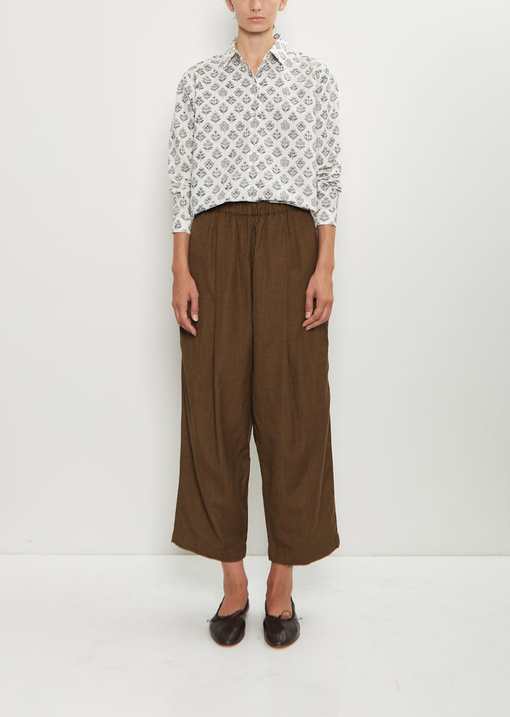 Wool Ari Stitch Pleated Pants