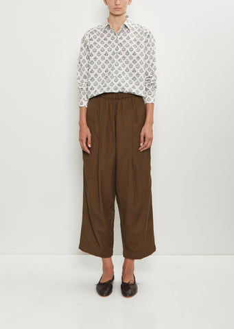 Wool Ari Stitch Pleated Pants
