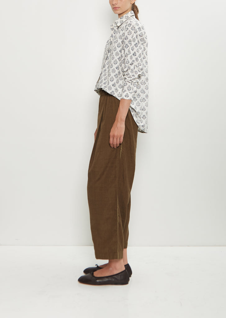 Wool Ari Stitch Pleated Pants