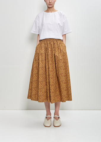 Organic Cotton Skye Skirt — Bronze Floral