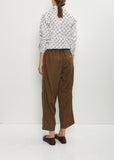 Wool Ari Stitch Pleated Pants