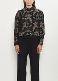 Floral Pattern Cut Jacquard Jacket