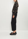 Floral Pattern Cut Jacquard Jacket