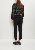 Floral Pattern Cut Jacquard Jacket