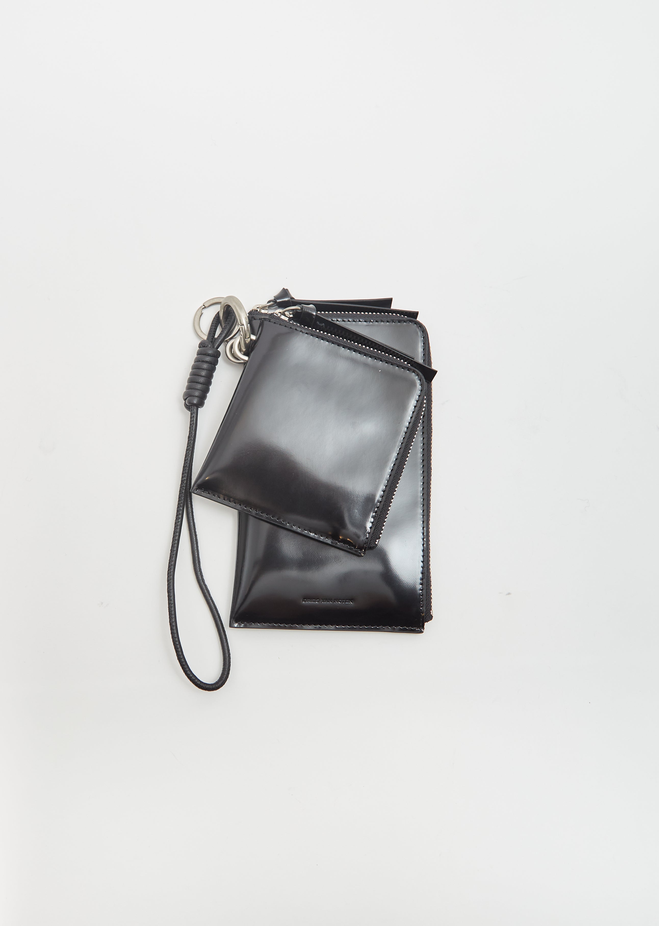 ポーチ DRIES VAN NOTEN | STRAP LEATHER POUCH BLACK UNISEX Leather Pouch — Black – La Garçonne