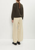 Cashmere Mini R-Neck Sweater — Black Olive