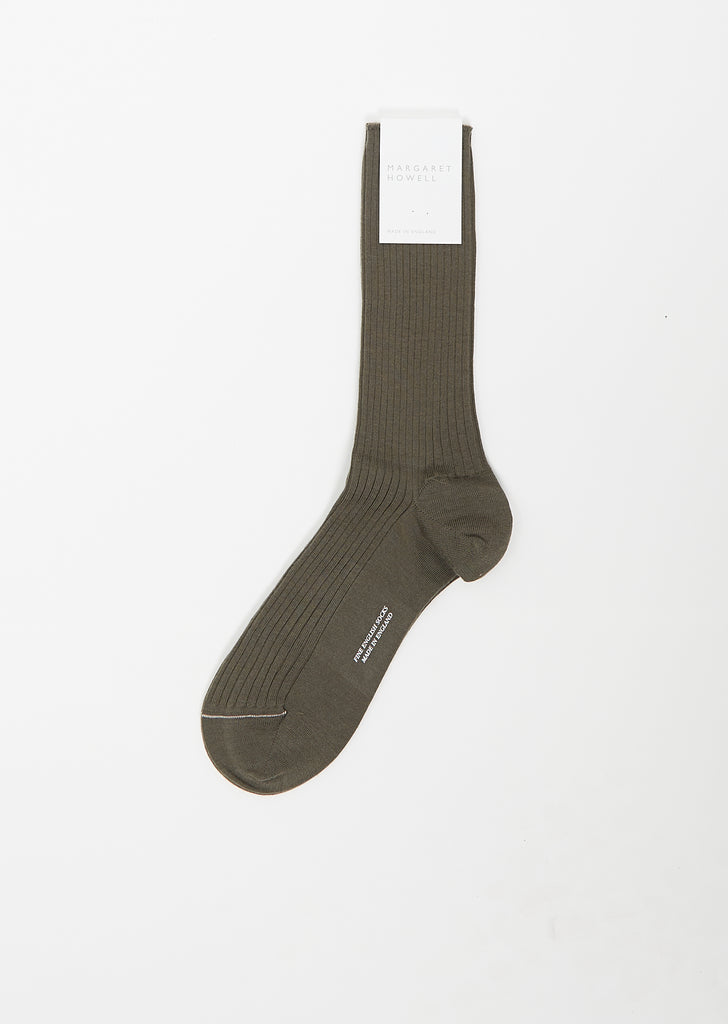 Full Rib Sock — Dark Olive