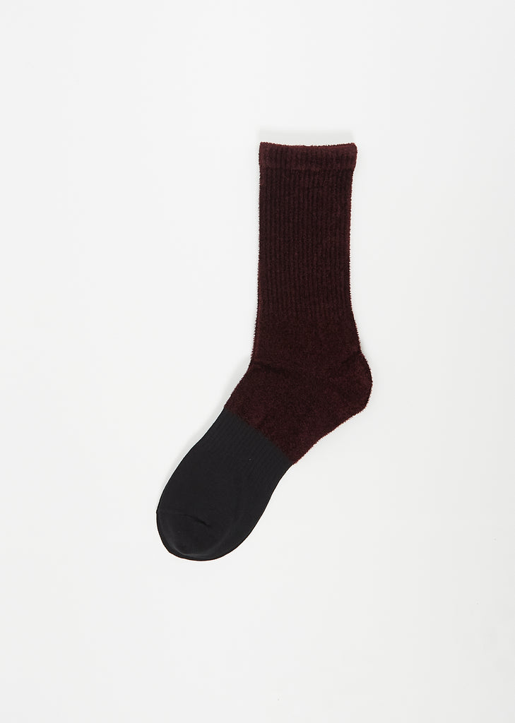 Bi Color Socks — Bordeaux