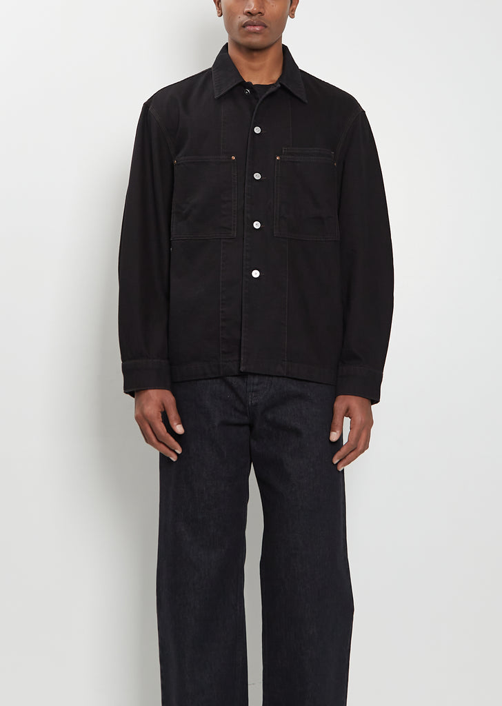 Workwear  Cotton Overshirt — Black