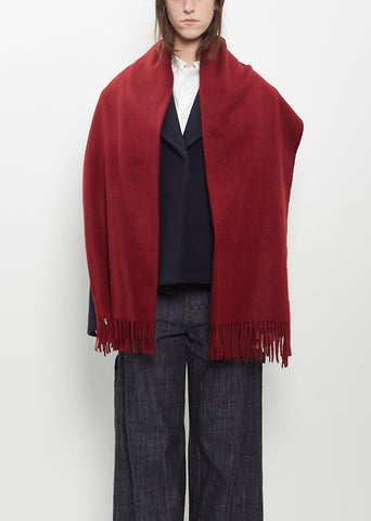 Cashmere Arran Solid Scarf — Wine Red