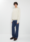 BF R-Neck Cashmere Sweater Mono — Chalk
