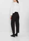 Cotton Gusset Wide Pants  — Black