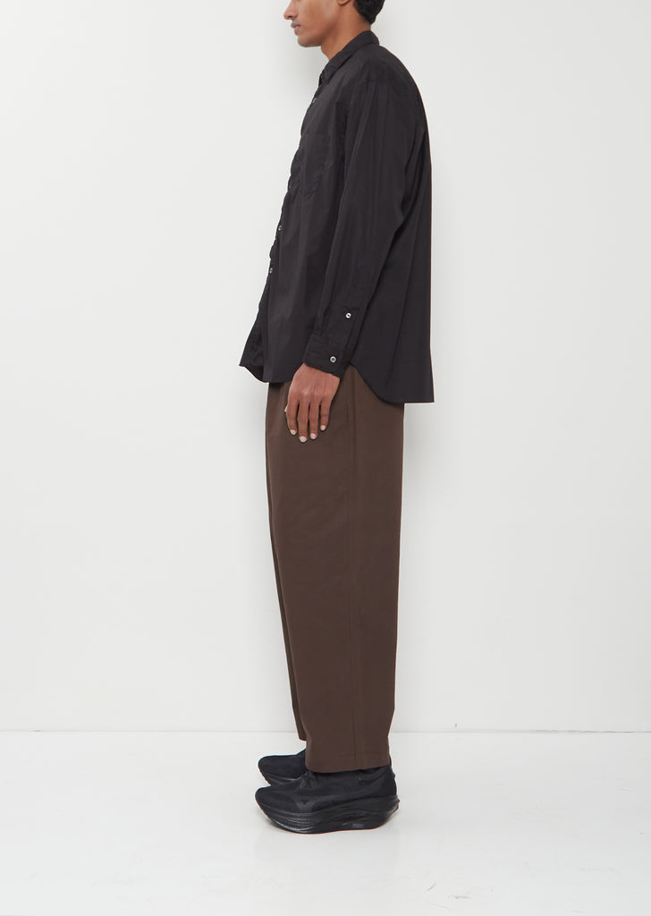 Ruched Placket Cotton Shirt