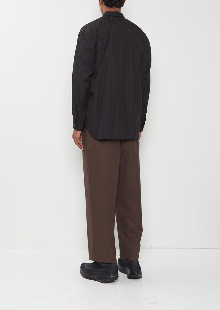 Ruched Placket Cotton Shirt