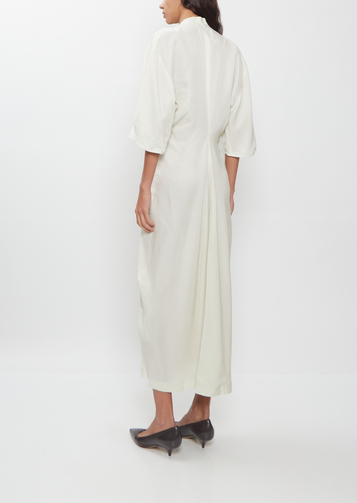 Curved Hem Dress — Bone