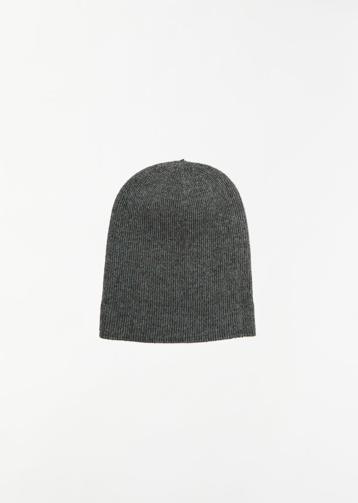 Wool-Alpaca Globe Knit Beanie — Grey/Black