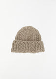 Handknit Wool Chunky Rib Hat — Granite