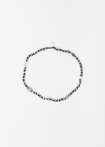 Black Agate Stripe Beaded Necklace 191 40cm