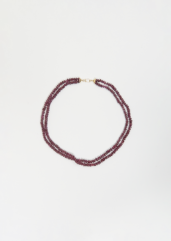 Rhodolite Garnet Double Beaded Necklace 244 37cm