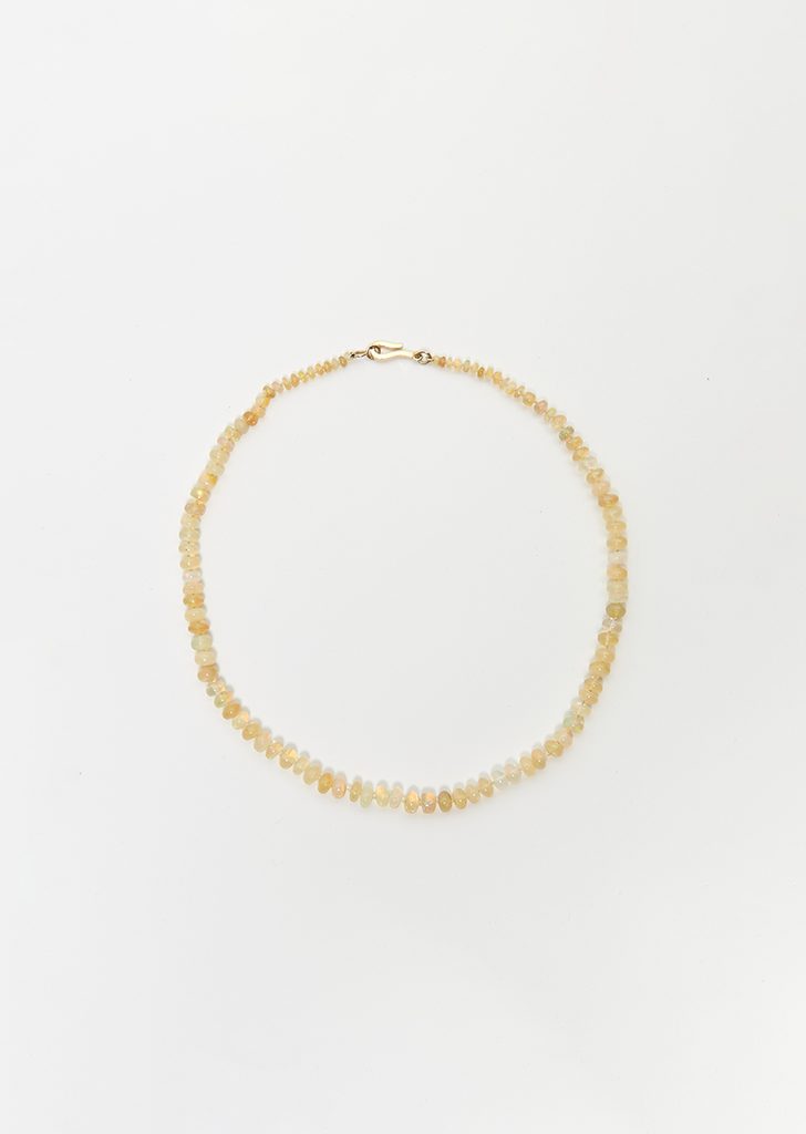 Opal Plain Beaded Necklace, 45cm