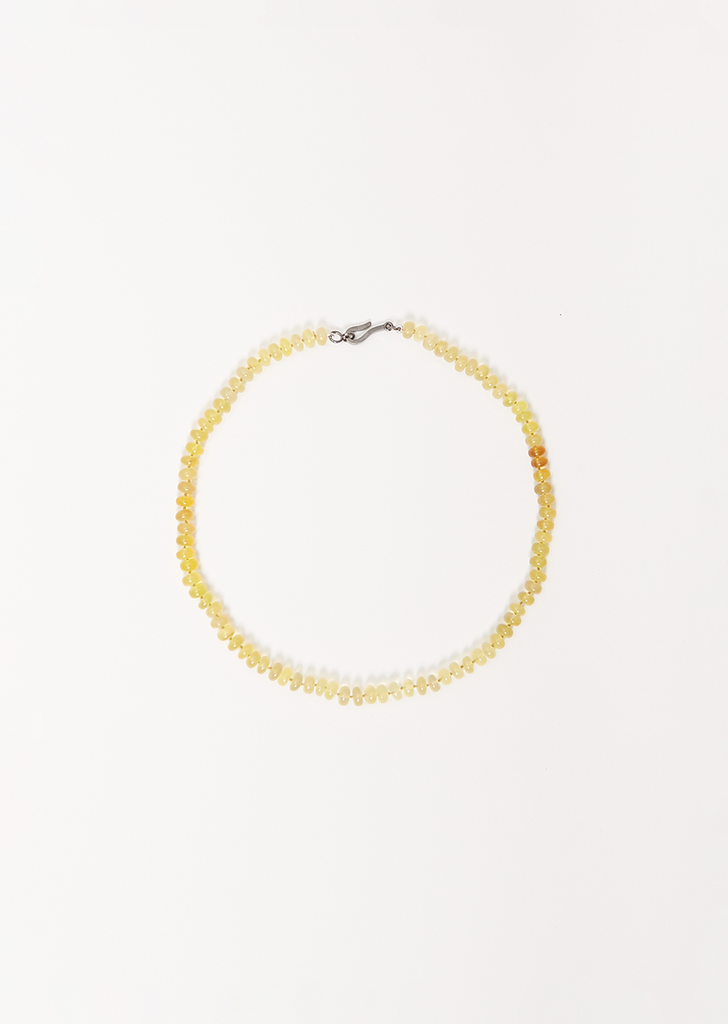 Yellow Chalcedony Beaded Necklace 224 40cm