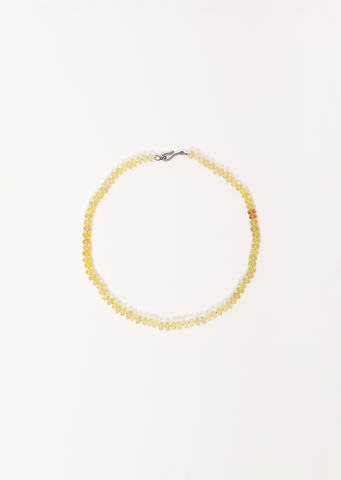 Yellow Chalcedony Beaded Necklace 224 40cm