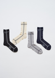 Side Line Silk Socks — Navy