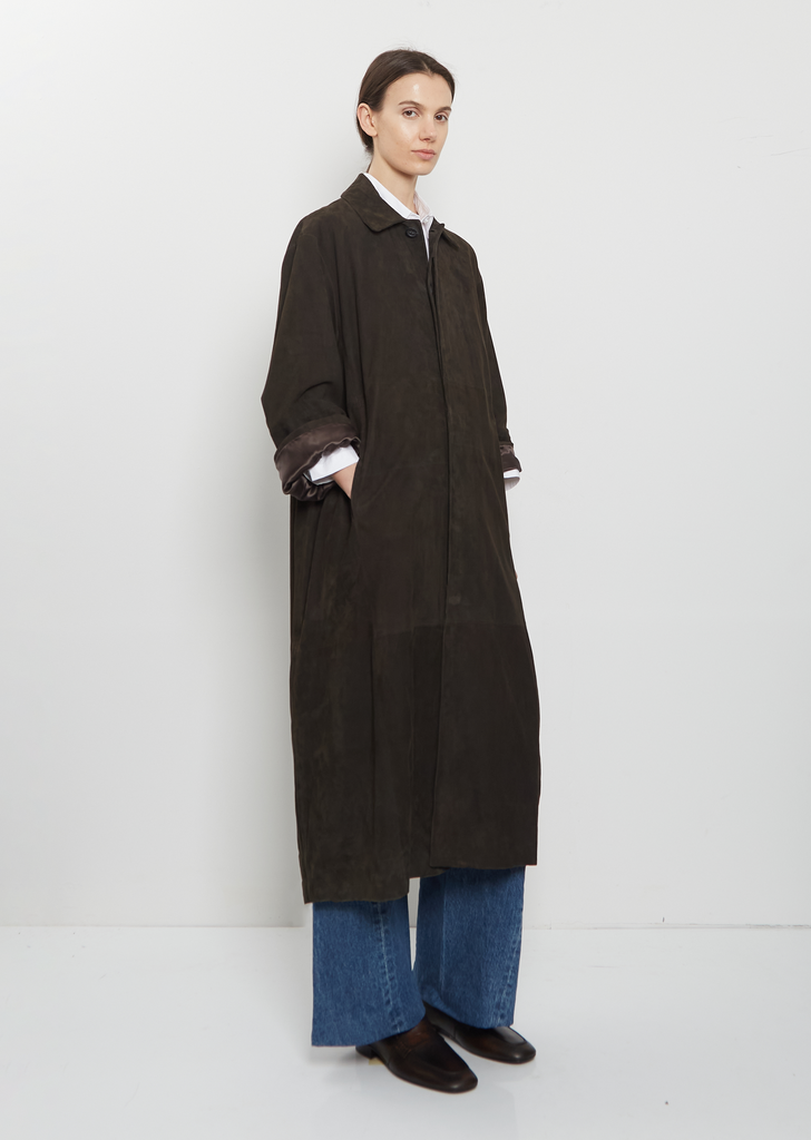 Long Suede Car Coat