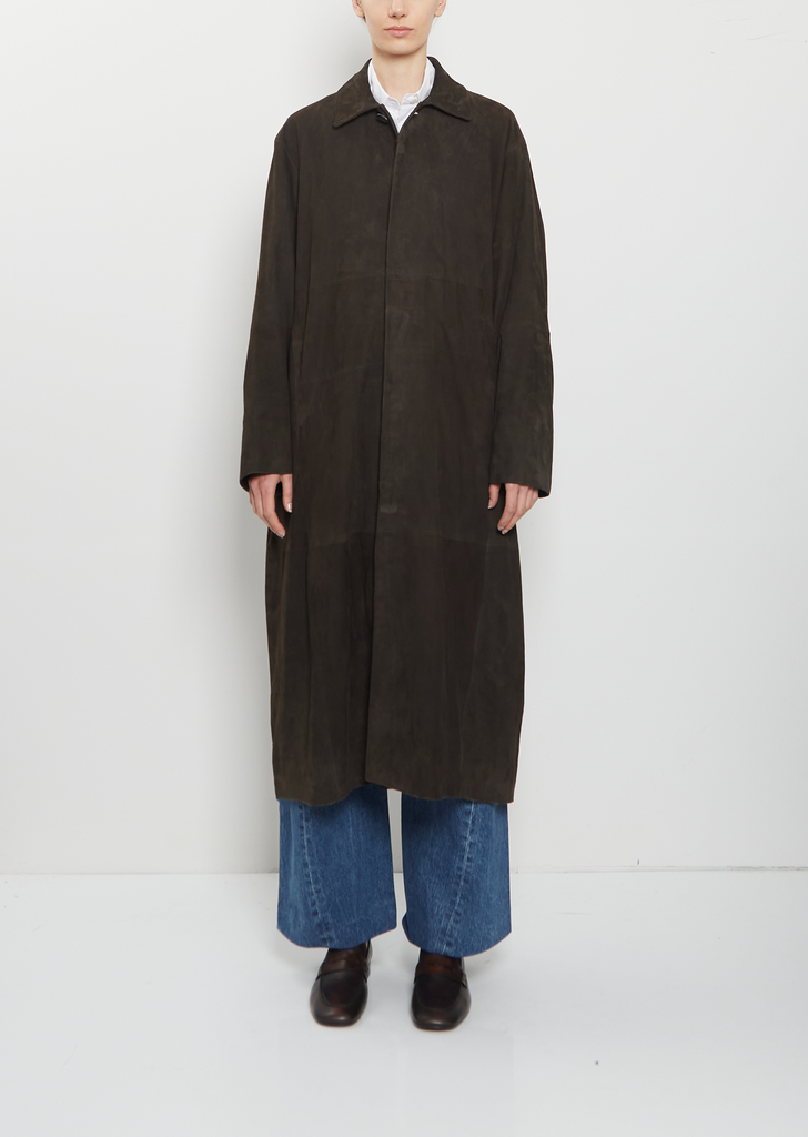 Long Suede Car Coat