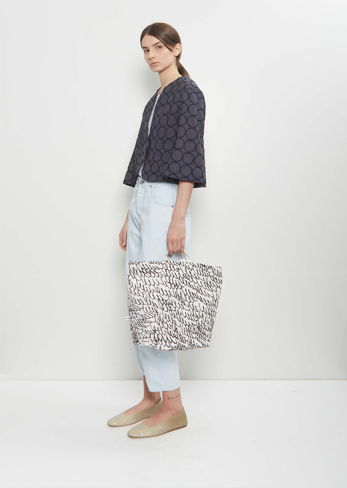 Lululu Cotton Tote Bag — Light Beige – La Garçonne Lululu Cotton Tote Bag — Light Beige – La Garçonne