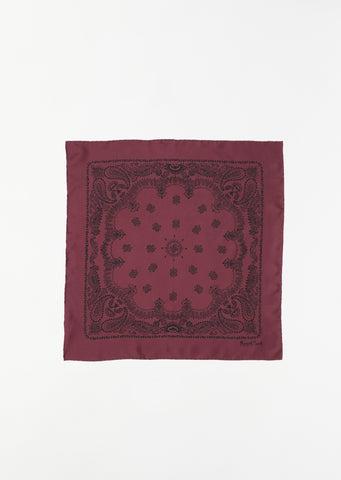 Paisley Silk Bandana — Raspberry