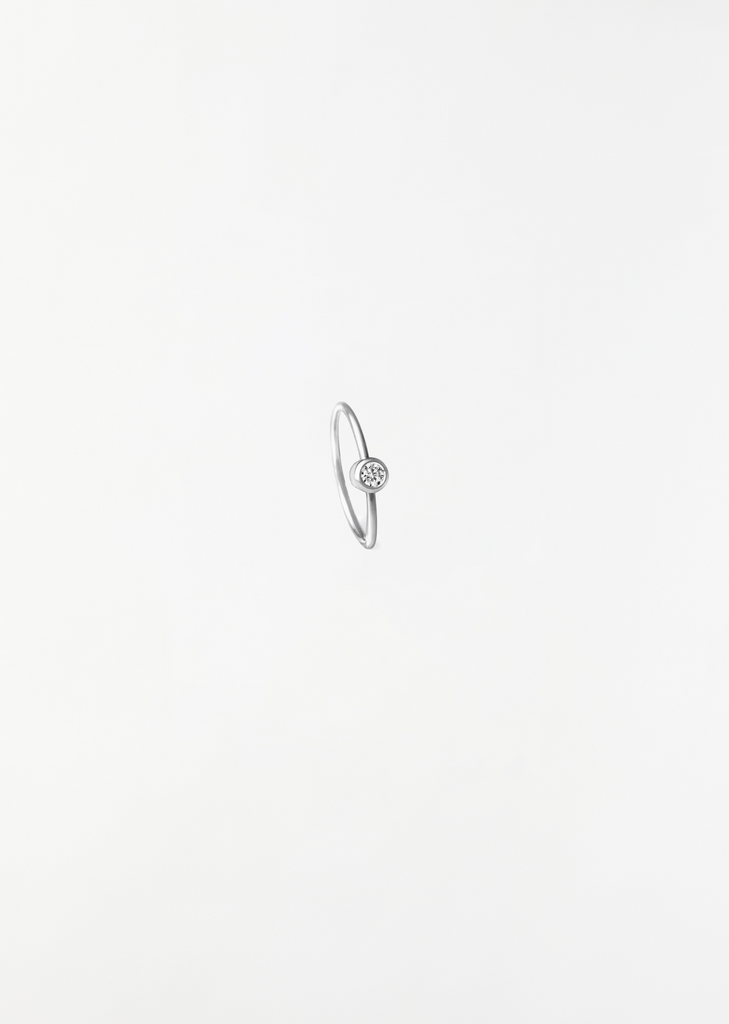 Platinum One-Stone Hoop Earring 01