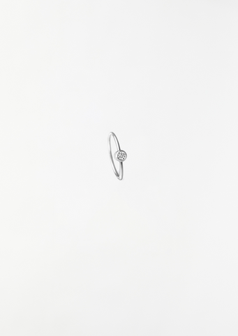 Platinum One-Stone Hoop Earring 01