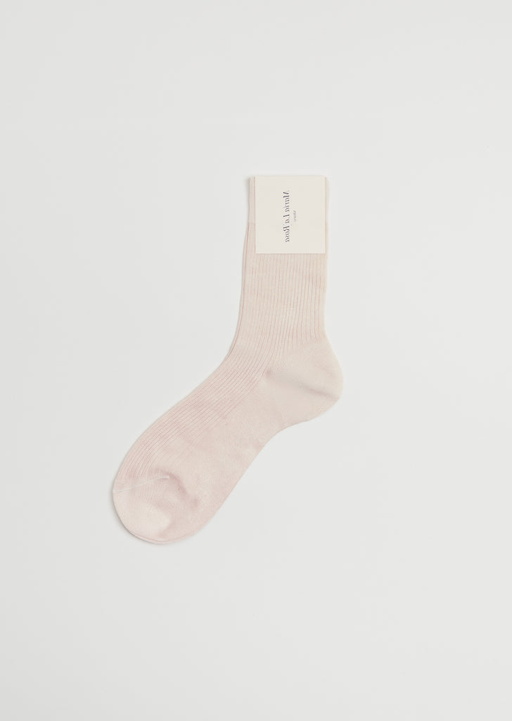 One Ribbed Silk Socks — Rosa Baby