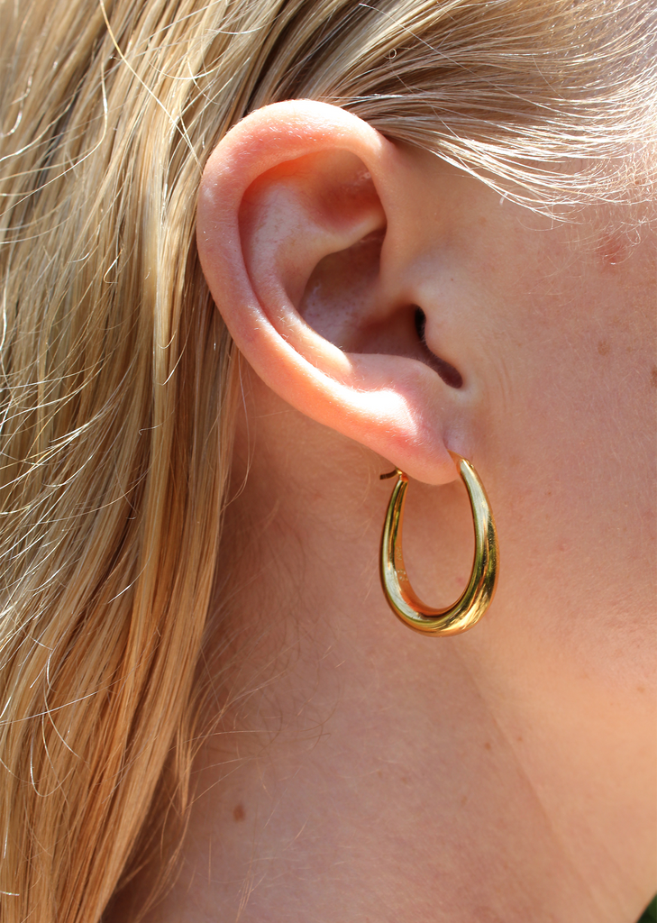 Gold Tiny Egg Hoops