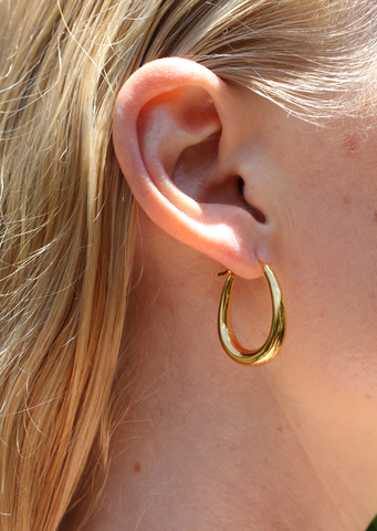 Gold Tiny Egg Hoops – La Garçonne Gold Tiny Egg Hoops – La Garçonne