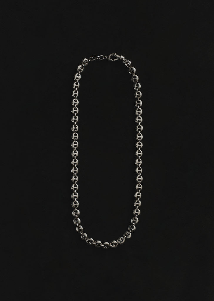 Silver Small Circle Link Necklace